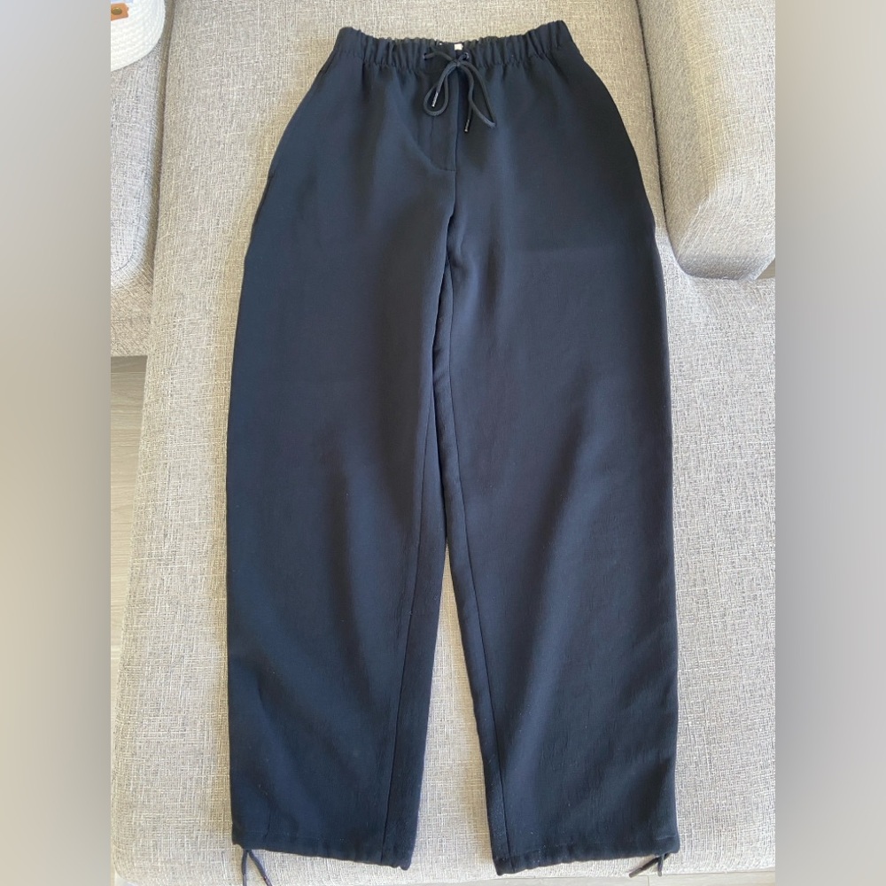 Aritzia Wilfree Black Drawstring Trousers / Pants Size 2